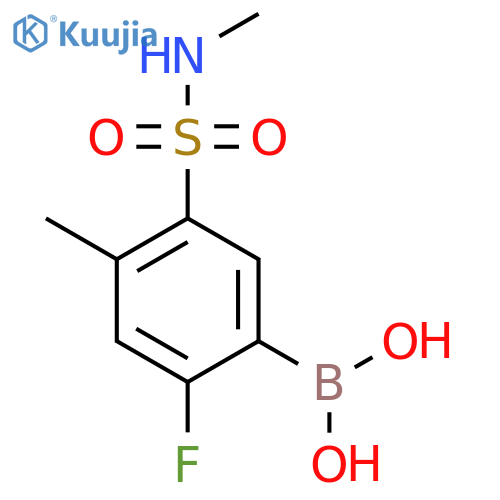 (2-Fluoro-4-methyl-5-(N-methylsulfamoyl)phenyl)boronic acid structure