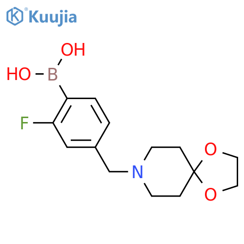 (4-(1,4-Dioxa-8-azaspiro[4.5]decan-8-ylmethyl)-2-fluorophenyl)boronic acid structure