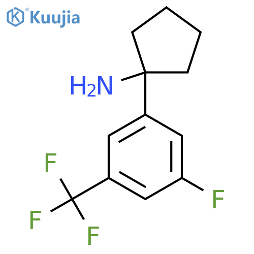 1-3-fluoro-5-(trifluoromethyl)phenylcyclopentan-1-amine structure