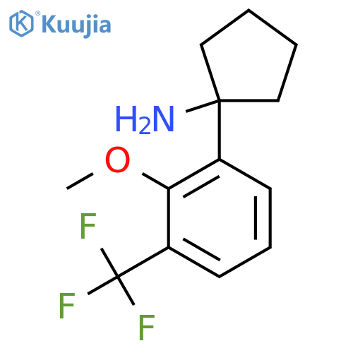 1-2-methoxy-3-(trifluoromethyl)phenylcyclopentan-1-amine structure