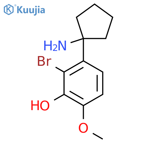 3-(1-aminocyclopentyl)-2-bromo-6-methoxyphenol structure
