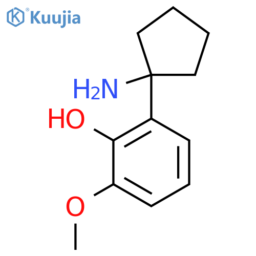 2-(1-aminocyclopentyl)-6-methoxyphenol structure