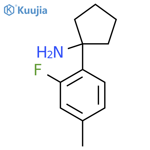 1-(2-fluoro-4-methylphenyl)cyclopentan-1-amine structure