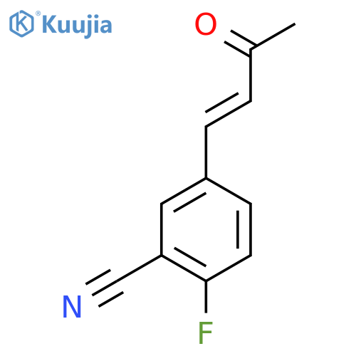 2-fluoro-5-(3-oxobut-1-en-1-yl)benzonitrile structure