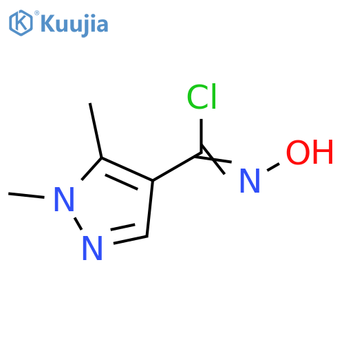 N-hydroxy-1,5-dimethyl-1H-pyrazole-4-carbonimidoyl chloride structure
