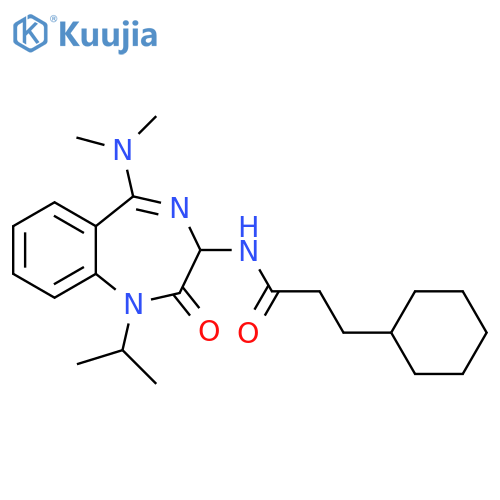 Cyclohexanepropanamide,N-[5-(dimethylamino)-2,3-dihydro-1-(1-methylethyl)-2-oxo-1H-1,4-benzodiazepin-3-yl]- structure
