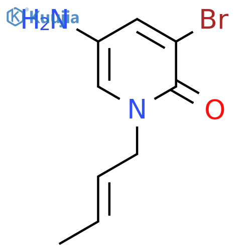 5-amino-3-bromo-1-(but-2-en-1-yl)-1,2-dihydropyridin-2-one structure