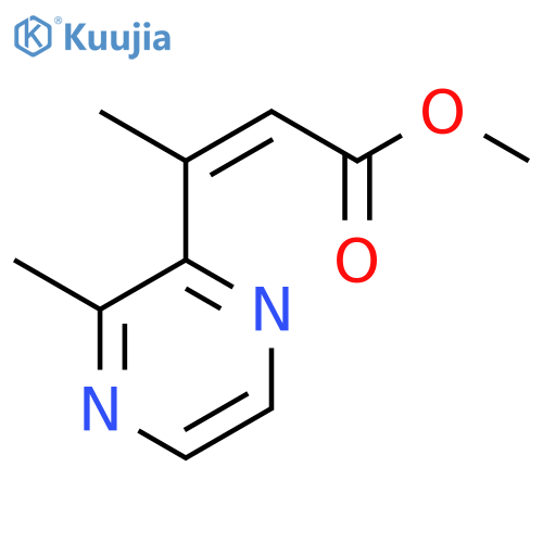methyl (2Z)-3-(3-methylpyrazin-2-yl)but-2-enoate structure