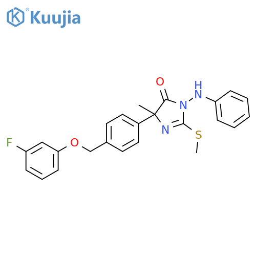 4H-Imidazol-4-one,5-[4-[(3-fluorophenoxy)methyl]phenyl]-3,5-dihydro-5-methyl-2-(methylthio)-3-(phenylamino)- structure