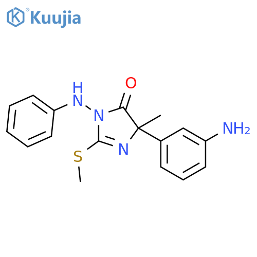 4H-Imidazol-4-one,5-(3-aminophenyl)-3,5-dihydro-5-methyl-2-(methylthio)-3-(phenylamino)- structure