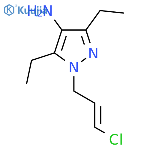 1-(3-chloroprop-2-en-1-yl)-3,5-diethyl-1H-pyrazol-4-amine structure