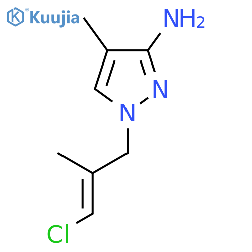 1-(3-chloro-2-methylprop-2-en-1-yl)-4-methyl-1H-pyrazol-3-amine structure