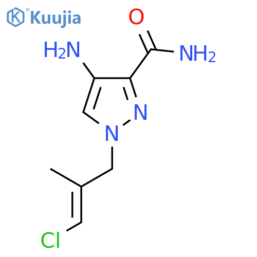 4-Amino-1-(3-chloro-2-methylprop-2-en-1-yl)-1H-pyrazole-3-carboxamide structure
