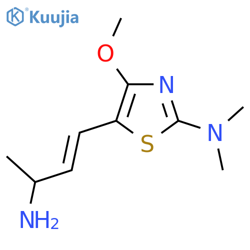5-(3-aminobut-1-en-1-yl)-4-methoxy-N,N-dimethyl-1,3-thiazol-2-amine structure