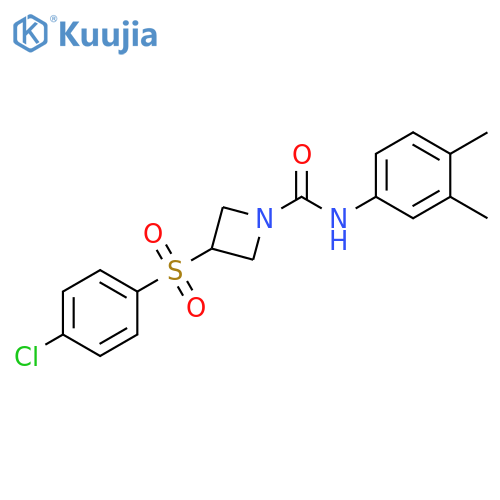 3-(4-chlorobenzenesulfonyl)-N-(3,4-dimethylphenyl)azetidine-1-carboxamide structure