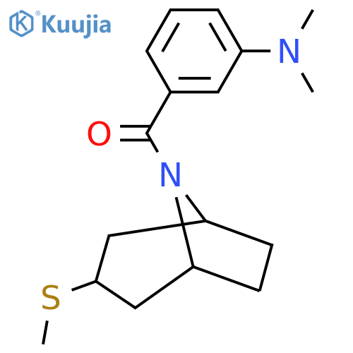 N,N-dimethyl-3-3-(methylsulfanyl)-8-azabicyclo3.2.1octane-8-carbonylaniline structure