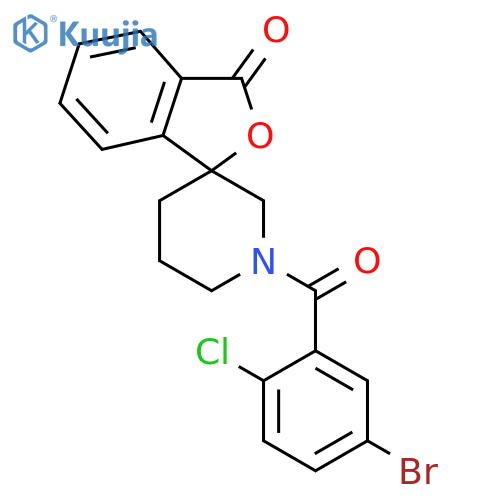 1'-(5-bromo-2-chlorobenzoyl)-3H-spiro[isobenzofuran-1,3'-piperidin]-3-one structure