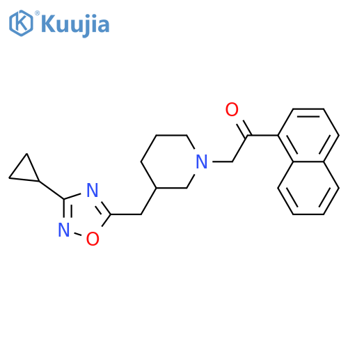 1-{3-[(3-cyclopropyl-1,2,4-oxadiazol-5-yl)methyl]piperidin-1-yl}-2-(naphthalen-1-yl)ethan-1-one structure
