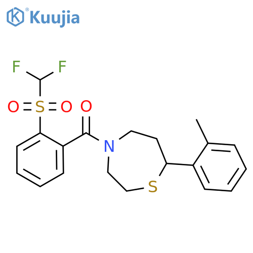 4-(2-difluoromethanesulfonylbenzoyl)-7-(2-methylphenyl)-1,4-thiazepane structure