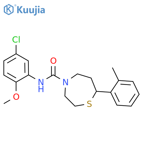 N-(5-chloro-2-methoxyphenyl)-7-(2-methylphenyl)-1,4-thiazepane-4-carboxamide structure