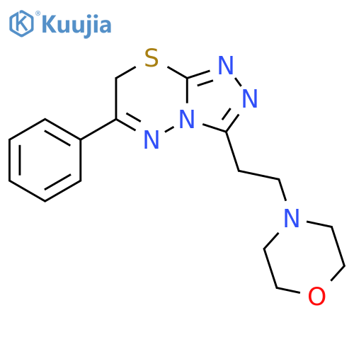 7H-1,2,4-Triazolo[3,4-b][1,3,4]thiadiazine,3-[2-(4-morpholinyl)ethyl]-6-phenyl- structure