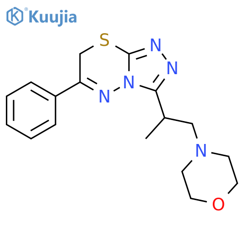 7H-1,2,4-Triazolo[3,4-b][1,3,4]thiadiazine,3-[1-methyl-2-(4-morpholinyl)ethyl]-6-phenyl- structure