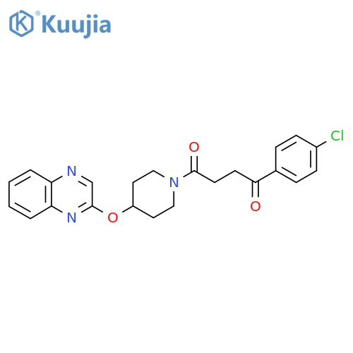 1-(4-chlorophenyl)-4-4-(quinoxalin-2-yloxy)piperidin-1-ylbutane-1,4-dione structure