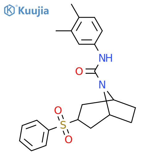 3-(benzenesulfonyl)-N-(3,4-dimethylphenyl)-8-azabicyclo3.2.1octane-8-carboxamide structure