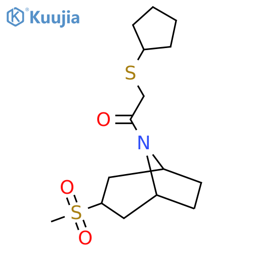 2-(cyclopentylsulfanyl)-1-{3-methanesulfonyl-8-azabicyclo3.2.1octan-8-yl}ethan-1-one structure