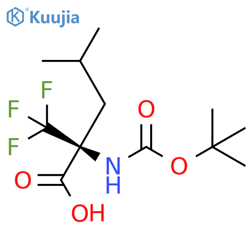 2-{(tert-butoxy)carbonylamino}-4-methyl-2-(trifluoromethyl)pentanoic acid structure