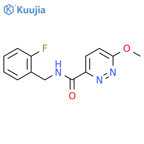 N-(2-fluorophenyl)methyl-6-methoxypyridazine-3-carboxamide structure