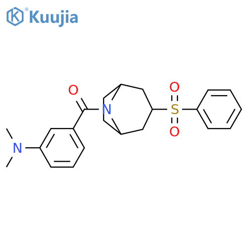 3-[3-(benzenesulfonyl)-8-azabicyclo[3.2.1]octane-8-carbonyl]-N,N-dimethylaniline structure