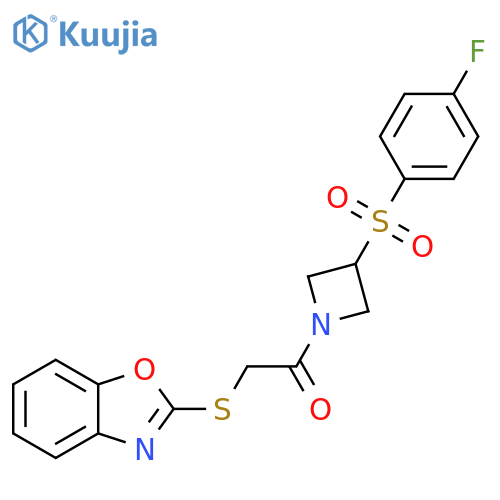 2-(1,3-benzoxazol-2-ylsulfanyl)-1-[3-(4-fluorobenzenesulfonyl)azetidin-1-yl]ethan-1-one structure