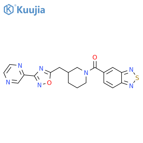5-(3-{[3-(pyrazin-2-yl)-1,2,4-oxadiazol-5-yl]methyl}piperidine-1-carbonyl)-2,1,3-benzothiadiazole structure