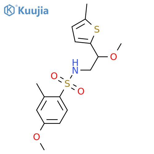 4-methoxy-N-[2-methoxy-2-(5-methylthiophen-2-yl)ethyl]-2-methylbenzenesulfonamide structure