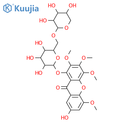 1,2,3,4,5,7-Hexahydroxyxanthone; 2,3,4,5-Tetra-Me ether, 1-O-[β-D-xylopyranosyl-(1→6)-β-D-glucopyranoside] structure