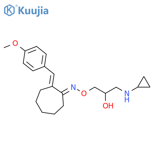 Cycloheptanone, 2-[(4-methoxyphenyl)methylene]-,O-[3-(cyclopropylamino)-2-hydroxypropyl]oxime, (E,E)- structure