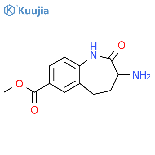 1H-1-Benzazepine-7-carboxylic acid, 3-amino-2,3,4,5-tetrahydro-2-oxo-, methyl ester structure