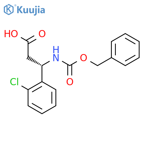 (3S)-3-{(benzyloxy)carbonylamino}-3-(2-chlorophenyl)propanoic acid structure