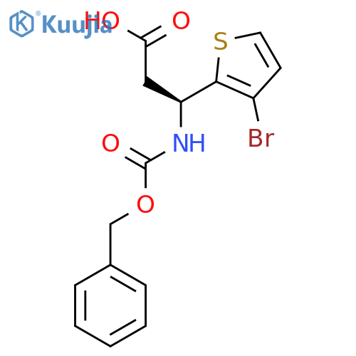 (3S)-3-{(benzyloxy)carbonylamino}-3-(3-bromothiophen-2-yl)propanoic acid structure