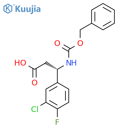 (3S)-3-{(benzyloxy)carbonylamino}-3-(3-chloro-4-fluorophenyl)propanoic acid structure