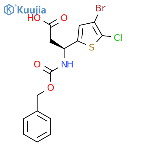 (3S)-3-{(benzyloxy)carbonylamino}-3-(4-bromo-5-chlorothiophen-2-yl)propanoic acid structure