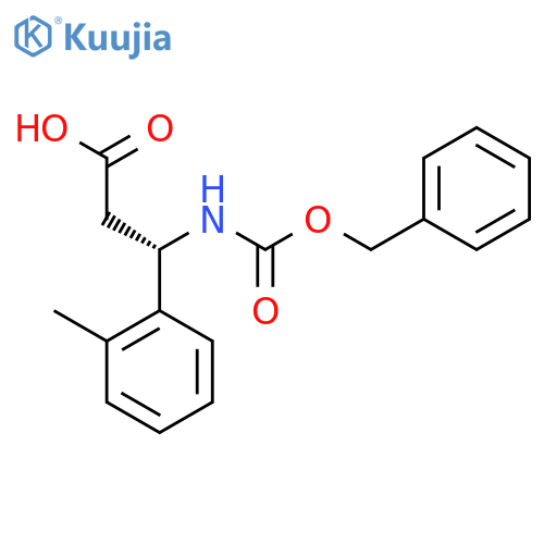(3S)-3-{(benzyloxy)carbonylamino}-3-(2-methylphenyl)propanoic acid structure