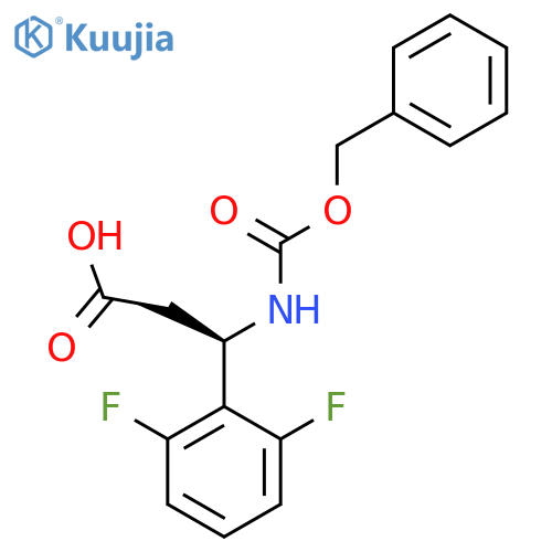 (3R)-3-{(benzyloxy)carbonylamino}-3-(2,6-difluorophenyl)propanoic acid structure