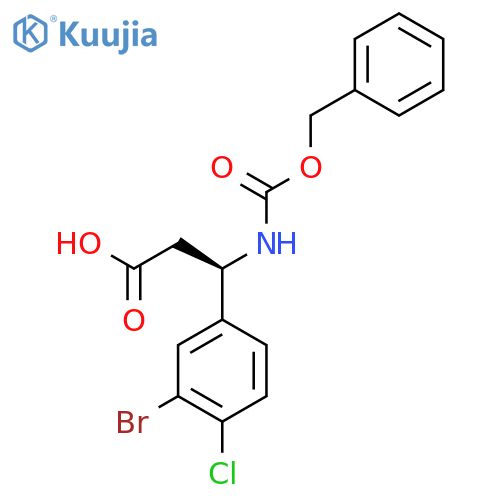 (3R)-3-{(benzyloxy)carbonylamino}-3-(3-bromo-4-chlorophenyl)propanoic acid structure