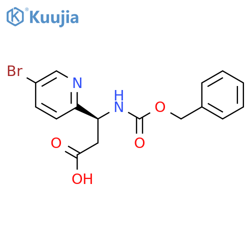 (3S)-3-{(benzyloxy)carbonylamino}-3-(5-bromopyridin-2-yl)propanoic acid structure