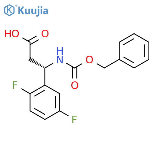 (3S)-3-{(benzyloxy)carbonylamino}-3-(2,5-difluorophenyl)propanoic acid structure