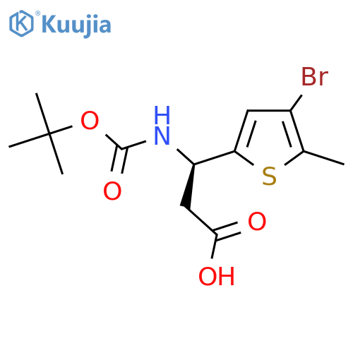 (3R)-3-(4-bromo-5-methylthiophen-2-yl)-3-{(tert-butoxy)carbonylamino}propanoic acid structure