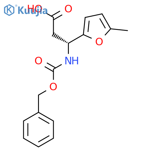 (3R)-3-{(benzyloxy)carbonylamino}-3-(5-methylfuran-2-yl)propanoic acid structure