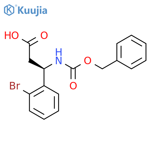 (3R)-3-{(benzyloxy)carbonylamino}-3-(2-bromophenyl)propanoic acid structure